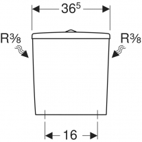 Rezervor vas WC, Geberit, Selnova, alb