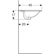 Lavoar incastrat, Geberit, Selnova Square, 55 cm, alb