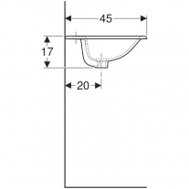 Lavoar incastrat, Geberit, Selnova Square, 60 cm, alb