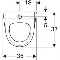 Pisoar Geberit, Selnova, alimentare de sus, alb