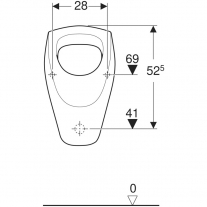 Pisoar Geberit, Selnova, alimentare de sus, alb