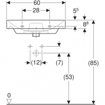 Lavoar Geberit, Smyle Square, 60 cm, alb