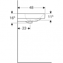 Lavoar Geberit, Smyle Square, 75 cm, alb
