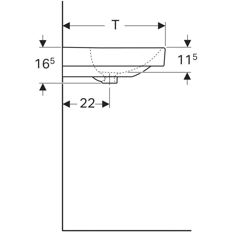 Lavoar Geberit, Smyle Square, 90 cm, alb