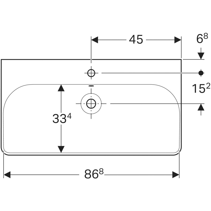 Lavoar Geberit, Smyle Square, 90 cm, alb