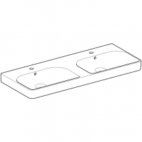 Lavoar dublu Geberit, Smyle Square, 120 cm, alb