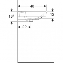 Lavoar dublu Geberit, Smyle Square, 120 cm, alb