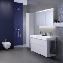 Lavoar dublu Geberit, Smyle Square, 120 cm, alb