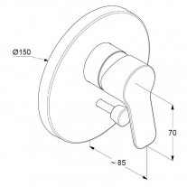 Baterie cada - dus, Kludi, Pure & Easy, crom