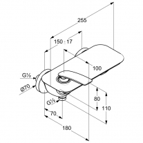 Baterie de dus, Kludi, Balance, negru mat