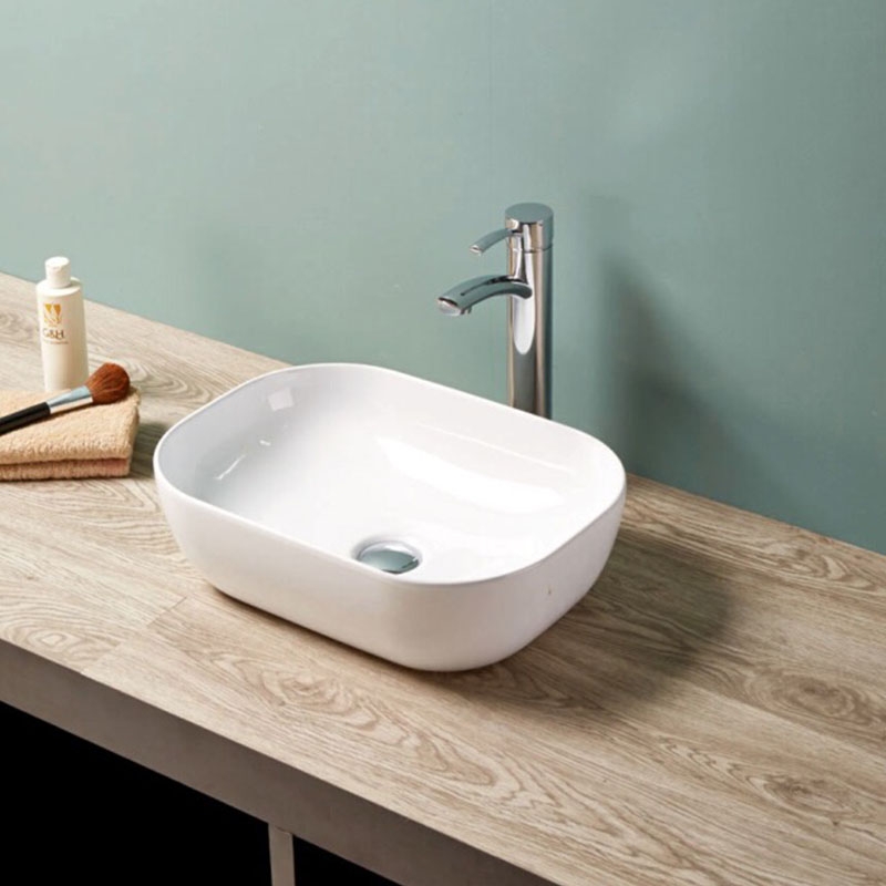 Lavoar pe blat Fluminia, Crius White, dreptunghiular, alb