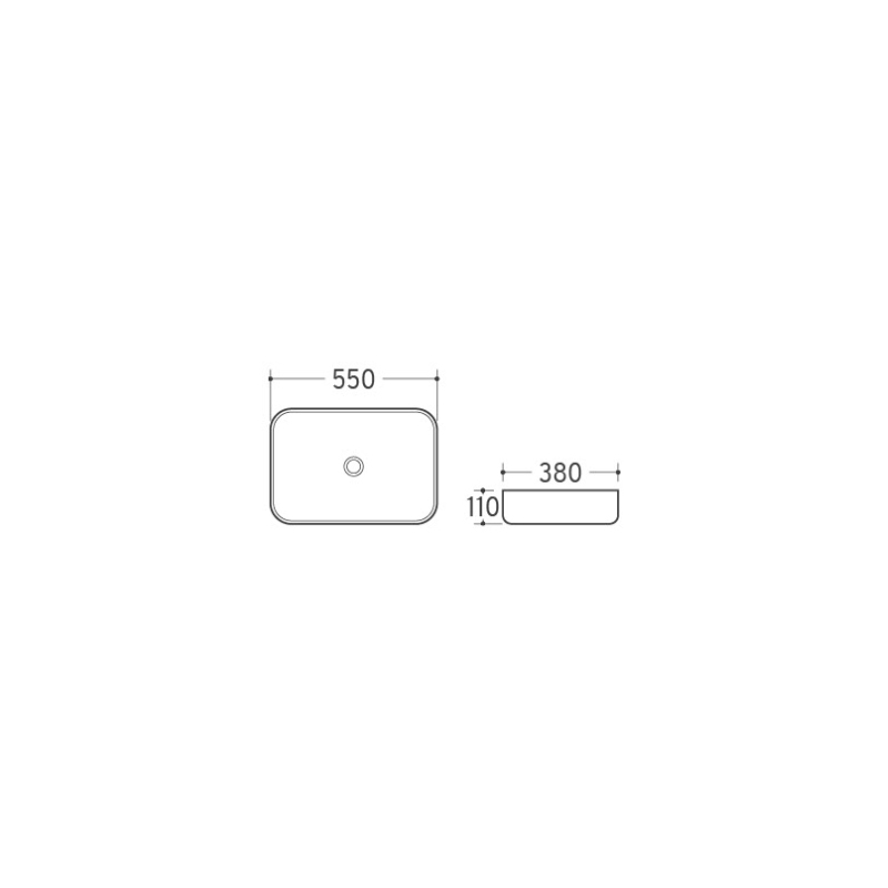 Lavoar pe blat Fluminia, Capri 55, negru mat