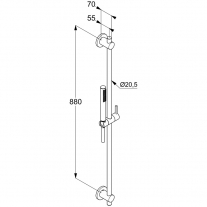 Set de dus cu bara 90 cm, Kludi, Nova Fonte, negru mat