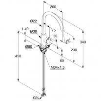 Baterie de bucatarie, Kludi, Bingo Star XS, crom