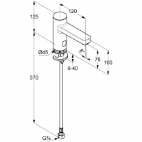 Baterie de lavoar electronica, Kludi, Zenta, crom