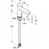Baterie de lavoar electronica, Kludi, Zenta, alimentare la priza, crom 
