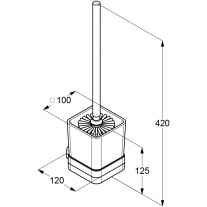 Set perie WC, Kludi, E2, cu recipient din sticla opal