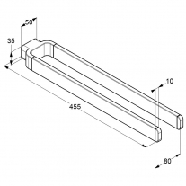 Suport de prosop, Kludi, E2, dublu, crom