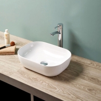 Lavoar pe blat Fluminia, Crius White, dreptunghiular, alb
