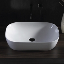 Lavoar pe blat Fluminia, Crius White, dreptunghiular, alb