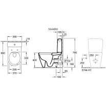 Vas WC stativ, Villeroy & Boch, Avento, alb