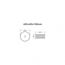 Lavoar pe blat Fluminia, My circle, diametru de 41 cm, rotund, cu ventil, alb 