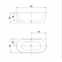 Cada freestanding, Florida, Beatrice 170, cu instalatie completa, alb
