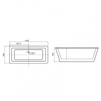 Cada freestanding, Florida, Quadro, cu instalatie completa, dreptunghiulara, alb