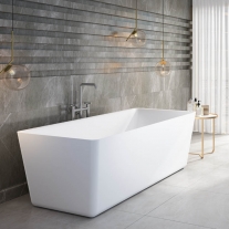 Cada freestanding, Florida, Quadro, cu instalatie completa, dreptunghiulara, alb