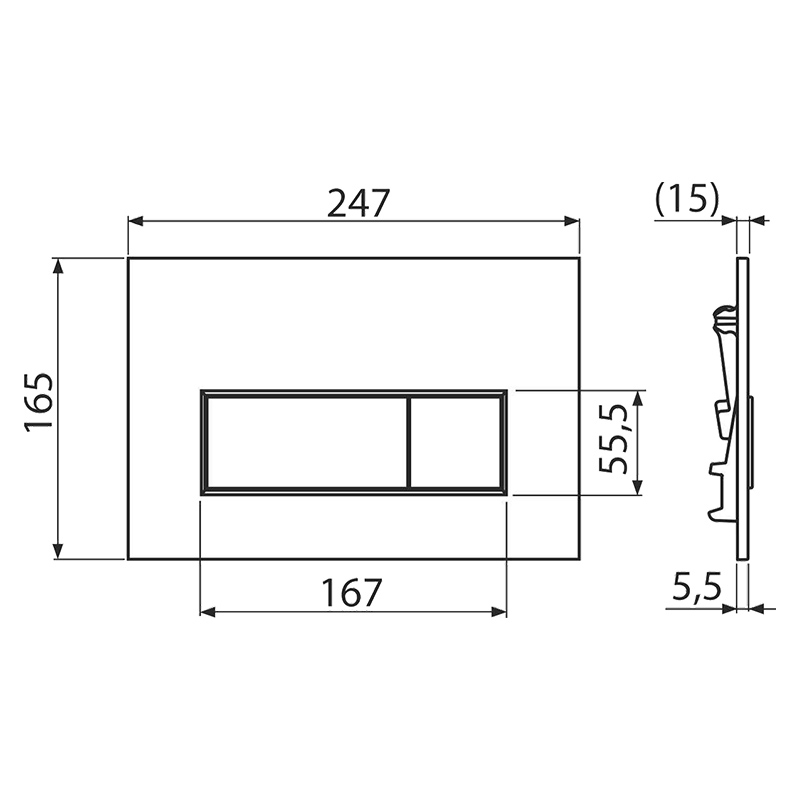 Clapeta de actionare, AlcaPlast, M570, alb