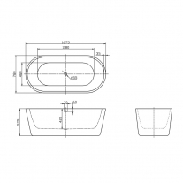 Cada freestanding Florida, Ava 167.5, cu instalatie completa, ovala, alb