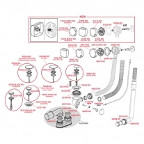 Sifon pentru cada automat, AlcaPlast, ventil cu preaplin, alb