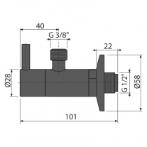 Robinet coltar, AlcaPlast, cu filtru 1/2, negru mat