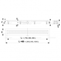 Set rigola de dus, AlcaPlast, Simple, cu capac, 55 cm