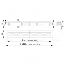 Set rigola de dus, AlcaPlast, Simple, cu capac, 55 cm