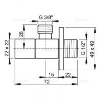 Robinet coltar, AlcaPlast, patrat, crom