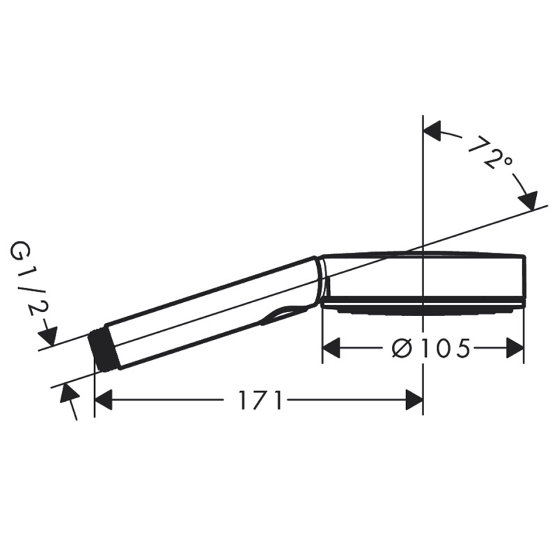 Para de dus Hansgrohe, Pulsify Select 105, 3 jeturi, crom