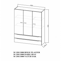 Dulap suspendat, Kolpasan, Malaya, 100 cm, gri inchis