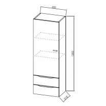 Dulap inalt suspendat, Kolpasan, Malaya, 45 cm, gri inchis