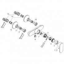 Baterie de dus Hansgrohe, Vernis Blend, crom