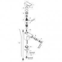 Baterie bideu cu ventil pop-up, Hansgrohe, Vernis Shape, negru mat