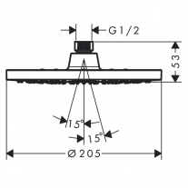 Palarie de dus Hansgrohe, Vernis Blend 200, 1 jet, crom