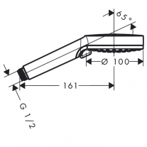 Para de dus Hansgrohe, Vernis Blend Vario, negru mat