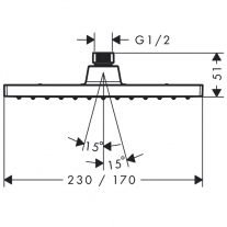 Palarie de dus Hansgrohe, Vernis Shape 230, 1 jet, negru mat