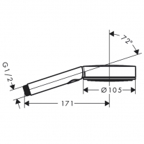 Para de dus Hansgrohe, Pulsify Select 105, 3 jeturi, negru mat