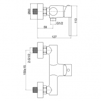 Baterie de dus Ferro, Fiesta, crom