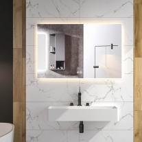 Oglinda Fluminia, Rodin 120, dreptunghiulara, cu LED, 3 culori, dezaburire, 120 cm