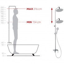 Set de dus cu baterie cada - dus, Ferro, Fiesta, crom