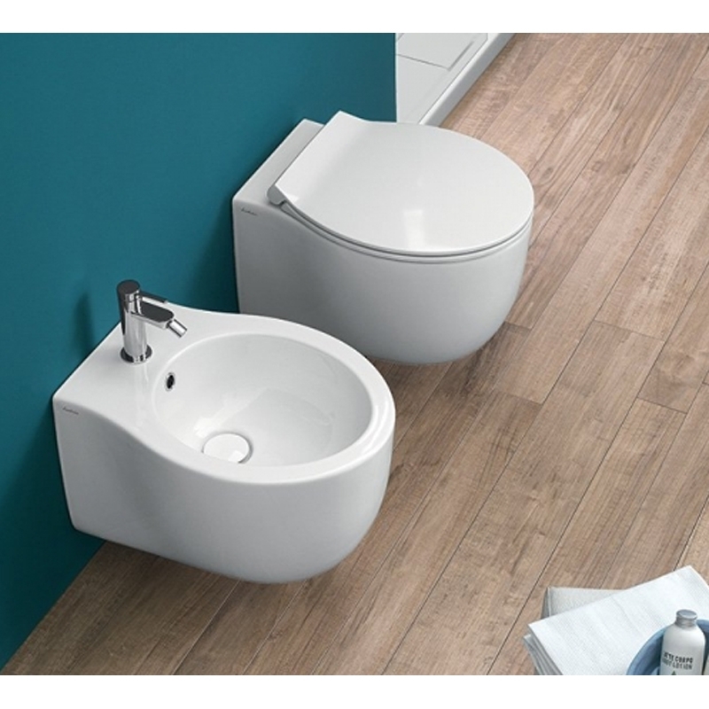 Capac WC Hatria, Nido, cu soft close si quick release, alb