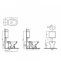 Rezervor vas WC, Hatria, Dolcevita, la semiinaltime, alb